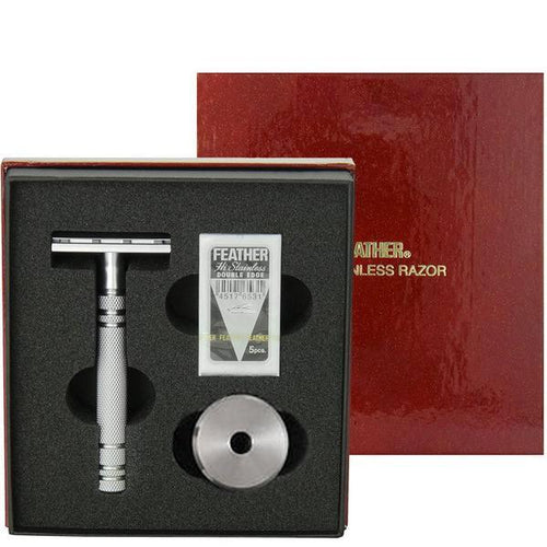 Feather Stainless Double Edge Safety Razor With Stand