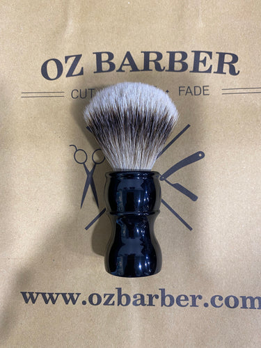 Oz Barber Silvertip Badger Black Handle Shaving Brush SL_R09B