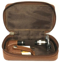 Load image into Gallery viewer, PARKER GENUINE LEATHER ZIPPERED SAFETY RAZOR & DOUBLE EDGE BLADE TRAVEL CASE - Ozbarber