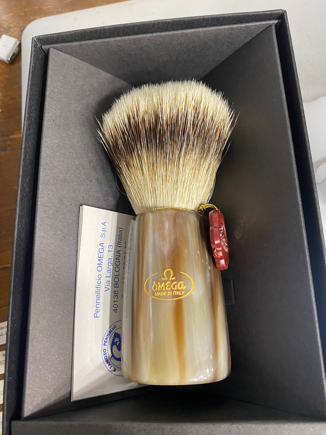 Omega 6226 Silvertip Badger shaving brush – Real ox horn
