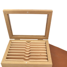 Load image into Gallery viewer, Thiers Issard Oak Empty Box with Glass Window for 7 Razors