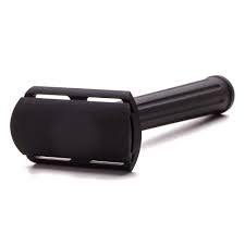 Rex Supply Co Page Three Piece Aluminum Safety Razor Jet Black