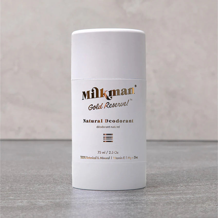 Milkman Men's Gold Reserve Natural Deodorant (Leather, Musk Tobacco)