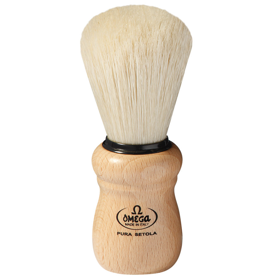 Omega Pure Bristle Shaving Brush Beech Wood Handle 10005