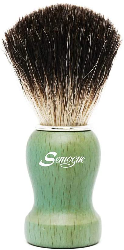Semogue Pharos C3 Pure Black Badger Shaving Brush - Ocean Green
