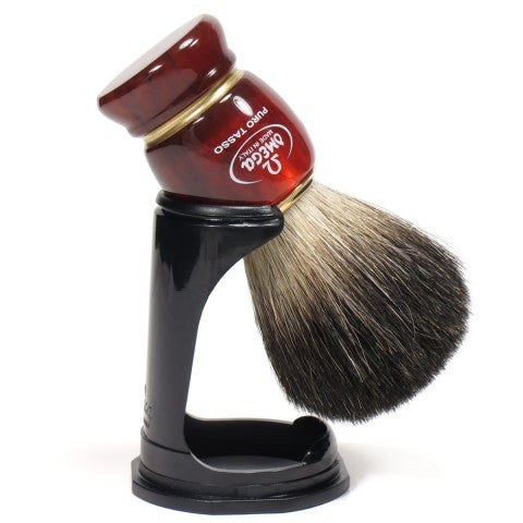 Omega Black Badger Shaving Brush with Stand 33184