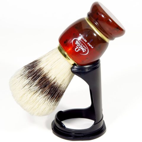OMEGA PURE BRISTLE SHAVING BRUSH WITH STAND – BADGER EFFECT 81151 - Ozbarber