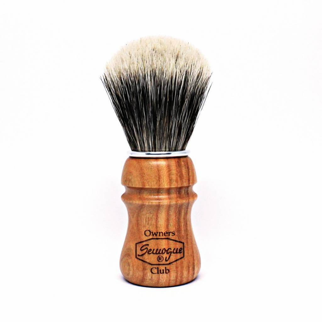 SEMOGUE OWNERS CLUB FINEST BADGER SHAVING BRUSH CHERRY WOOD - Ozbarber