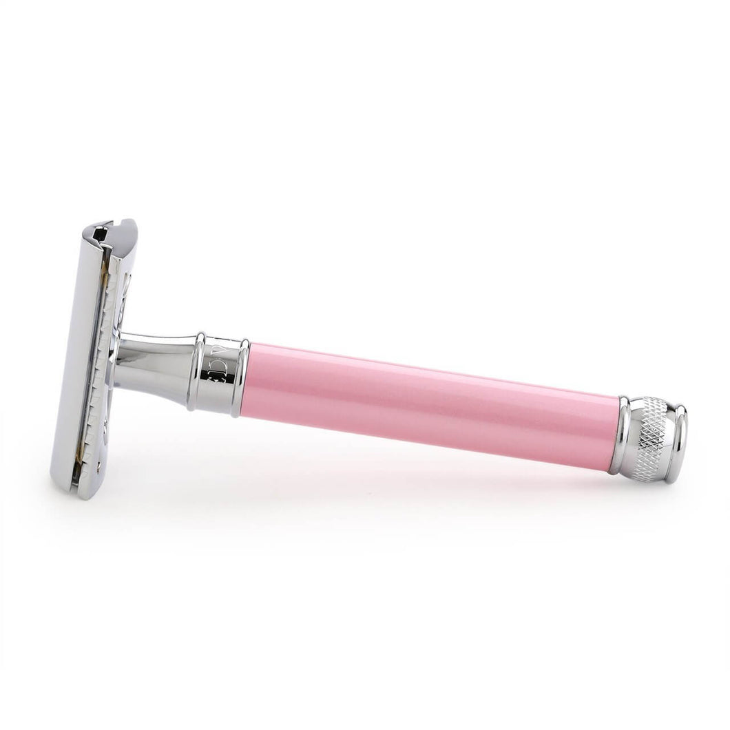 EDWIN JAGGER LADIES PEARL EFFECT SAFETY RAZOR PINK - Ozbarber