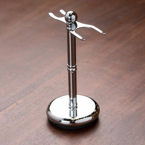 PARKER DELUXE CHROME 2-PRONG RAZOR AND BRUSH SHAVE STAND - Ozbarber