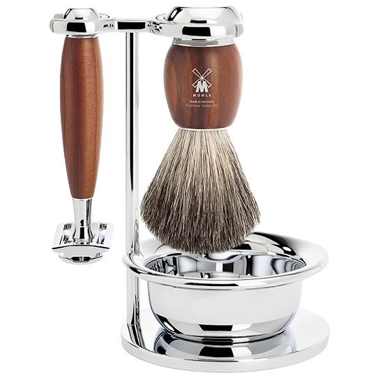 Muhle-Vivo-Safety-Double-Edge-Razor-and-Shaving-Brush-4-Piece-Set-Plum ...