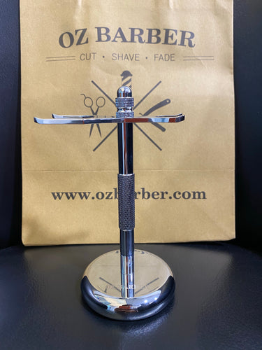 Oz Barber Chrome Shaving Stand for Razor and Brush M01