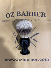 Load image into Gallery viewer, Oz Barber Silvertip Badger Black Handle Shaving Brush SL-R300B