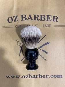 Oz Barber Silvertip Badger Black Handle Shaving Brush SL-R300B