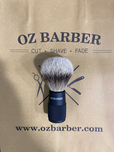Oz Barber Silvertip Badger Black Metal Handle Shaving Brush SL-M313MB