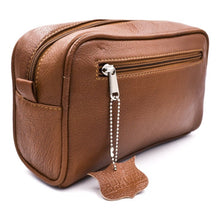 Load image into Gallery viewer, PARKER SADDLE BROWN LEATHER TOILETRY BAG - Ozbarber