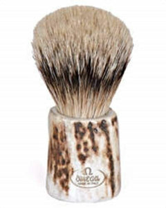 Omega 6551 ALPINE STAG Horn SilverTip Shaving Brush