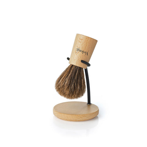 Vielong Small Nordik Brown Horse Hair Shaving Brush with Stand