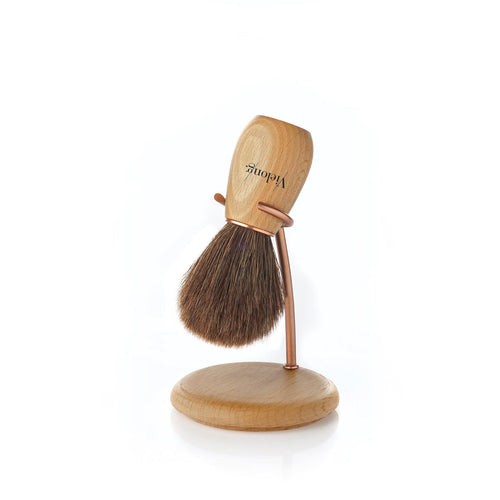 Vielong Wave Set Brown Horse Hair Shaving Brush with Stand