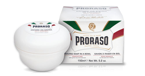 PRORASO GREEN TEA & OATMEAL SENSITIVE SHAVING SOAP 150ML - Ozbarber