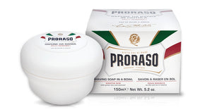 PRORASO GREEN TEA & OATMEAL SENSITIVE SHAVING SOAP 150ML - Ozbarber