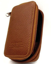 Load image into Gallery viewer, PARKER GENUINE LEATHER ZIPPERED SAFETY RAZOR &amp; DOUBLE EDGE BLADE TRAVEL CASE - Ozbarber